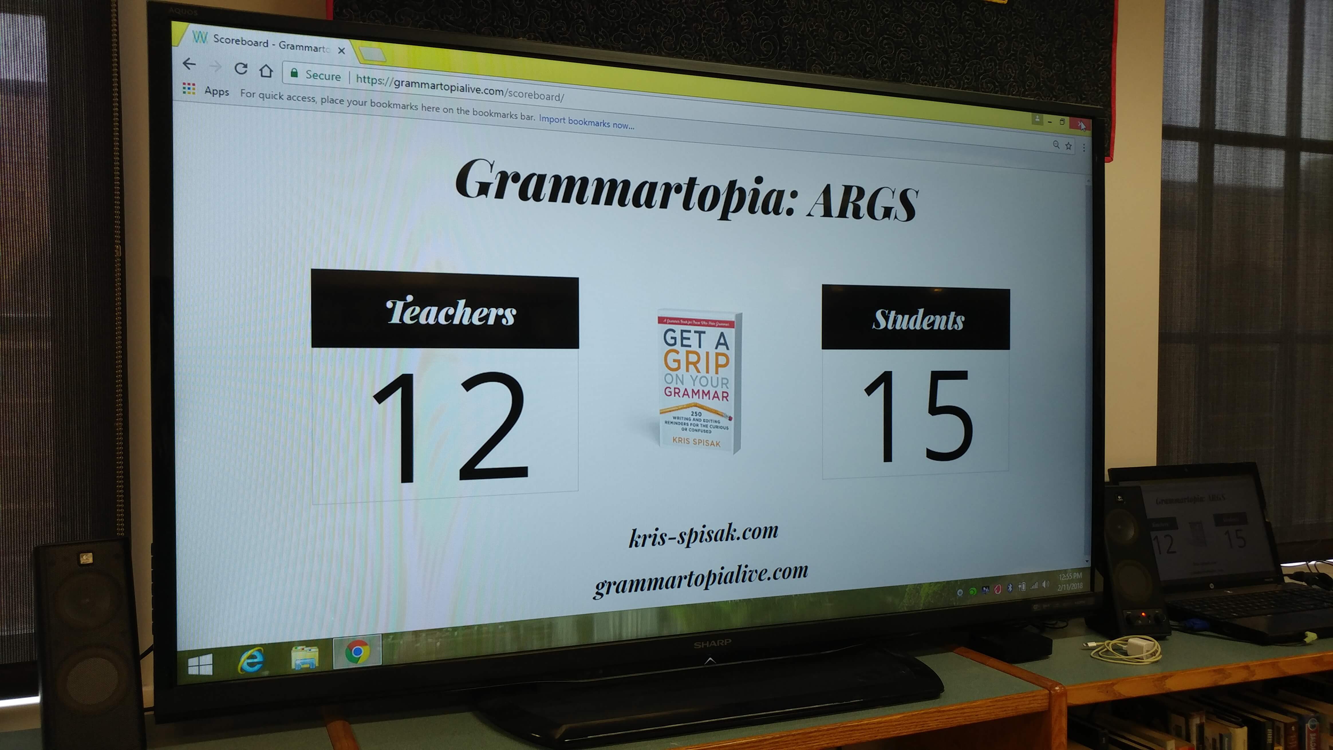 Grammartopia Grammar Game Scoreboard - Students Win